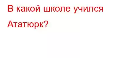 В какой школе учился Ататюрк?